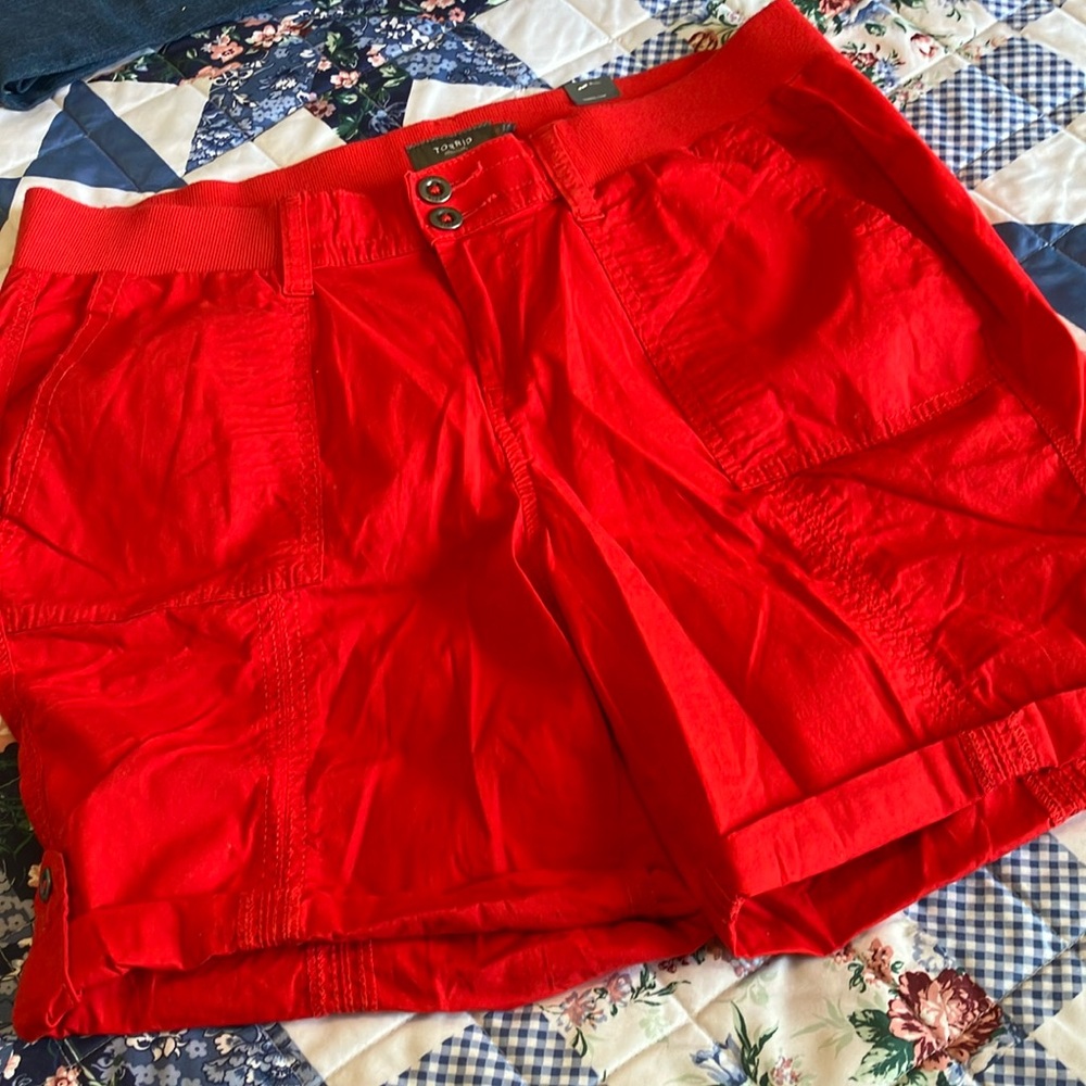 Torrid Red Cargo Shorts with Relaxed Fit